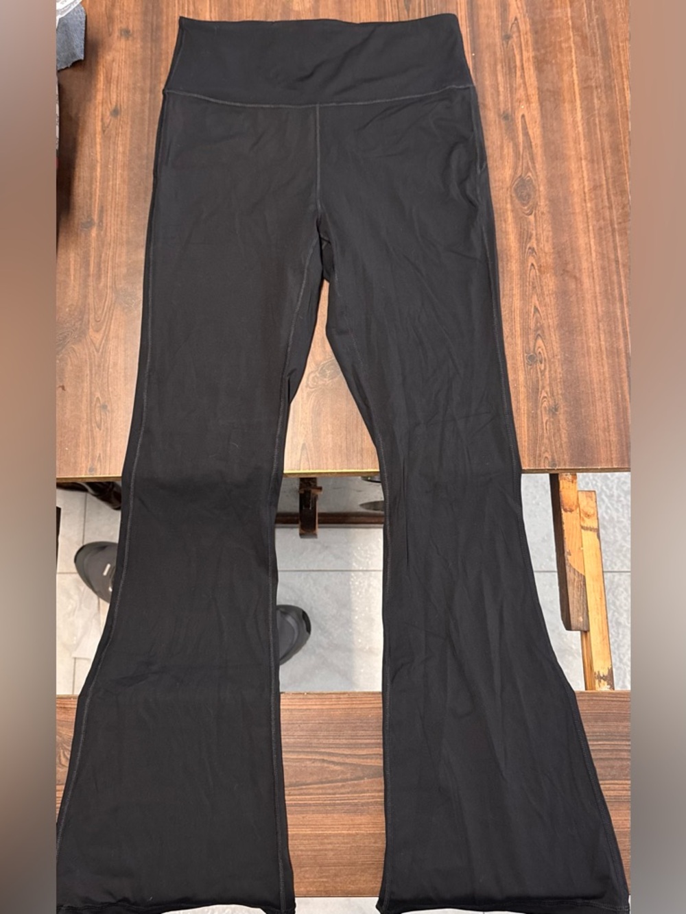 Black High-Waist Flared Yoga Pants